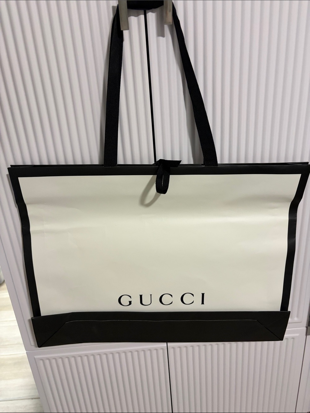 Gucci Cream and Black Logo Tote Bag